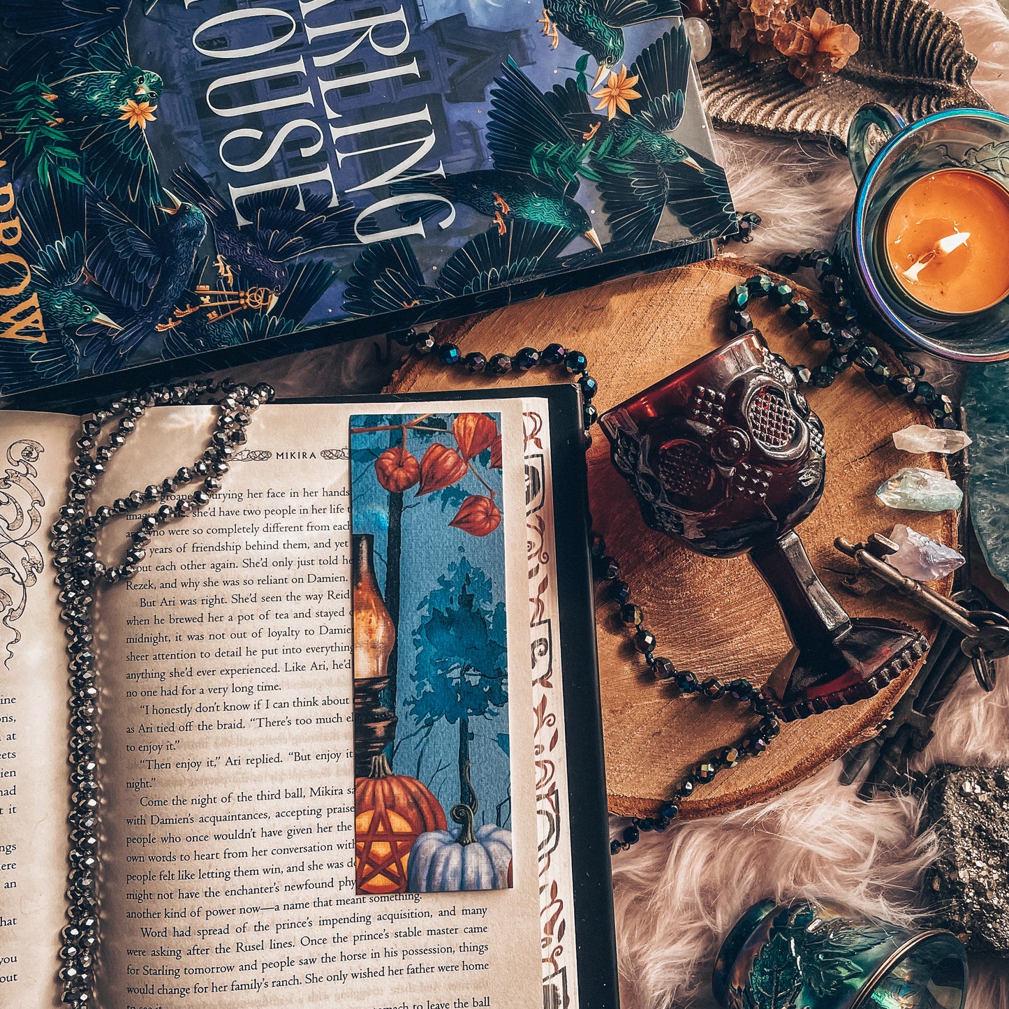 Spooky Halloween Forest Watercolor Bookmark