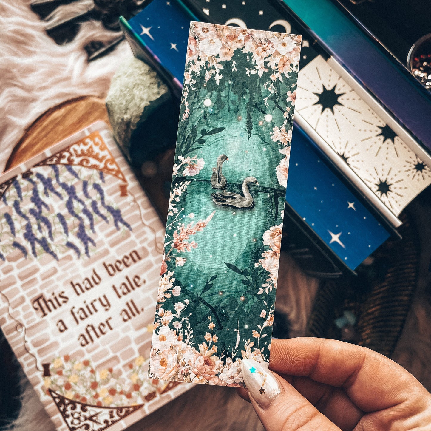 Enchanted Swan Lake Bookmark