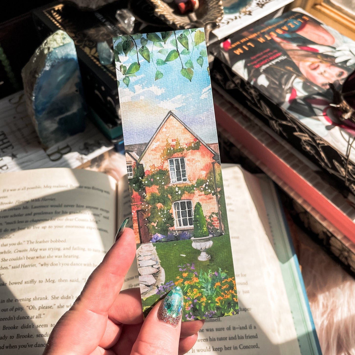 English Cottage Watercolor Bookmark
