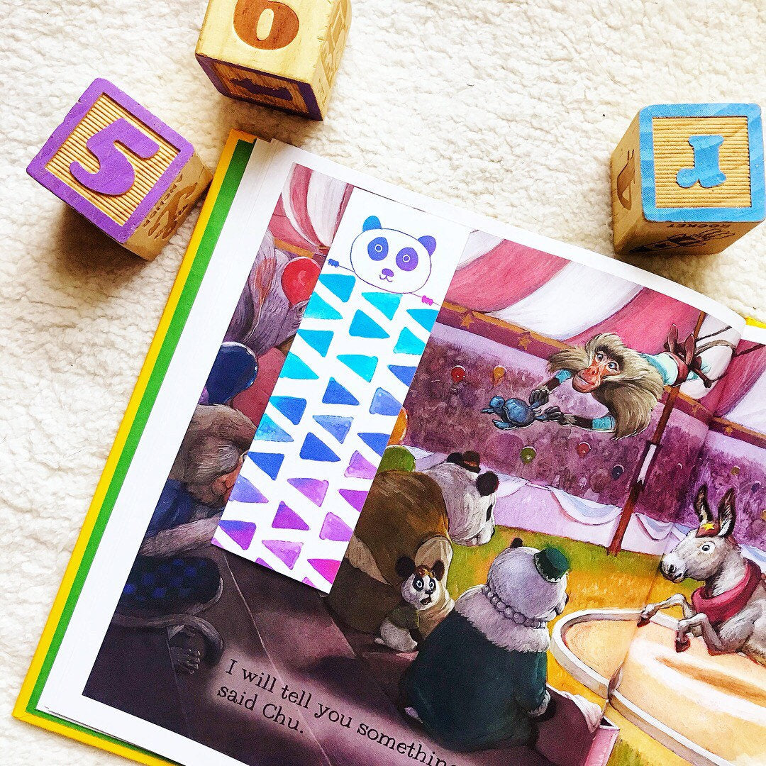 Watercolor Purple Panda Bookmark