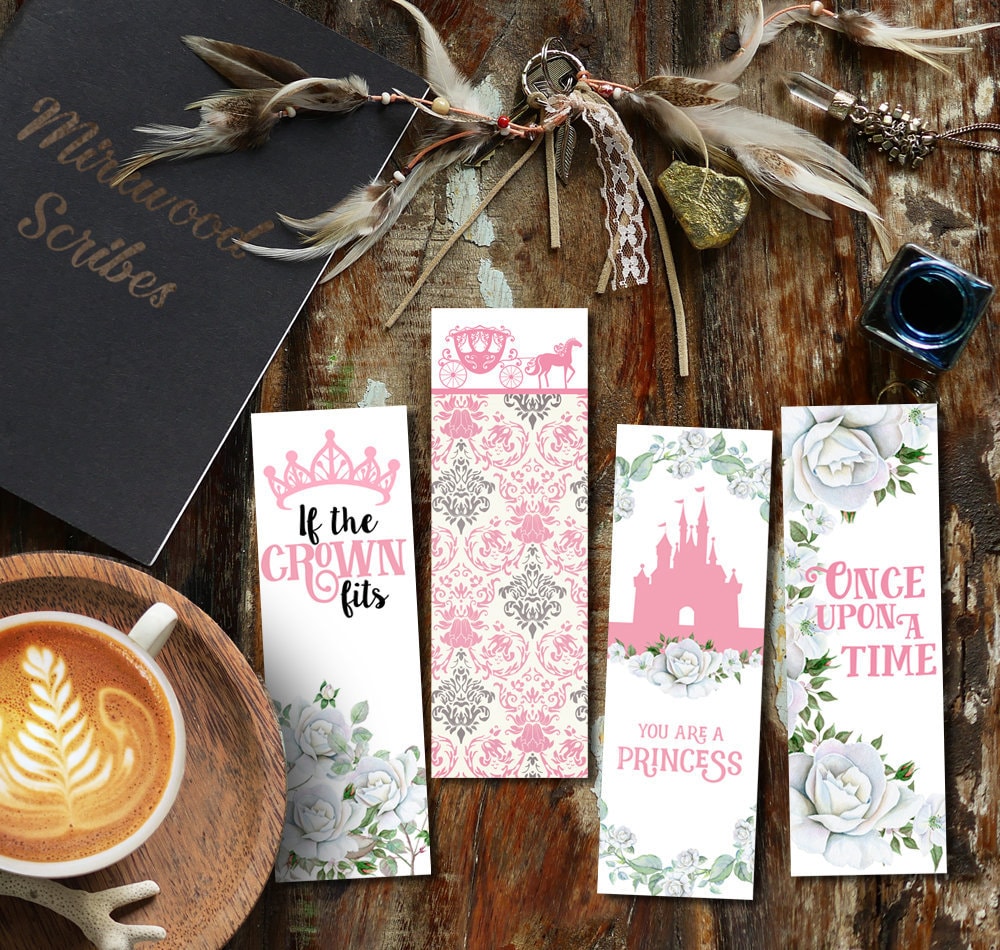 Printable Fairytale Princess Party Favors Bookmarks Set