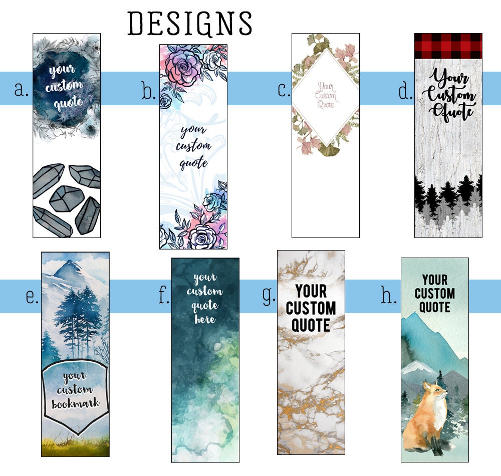 Personalized Bookmark, Customized Quote or Name Bookmark, Create Your Own Custom Bookmark