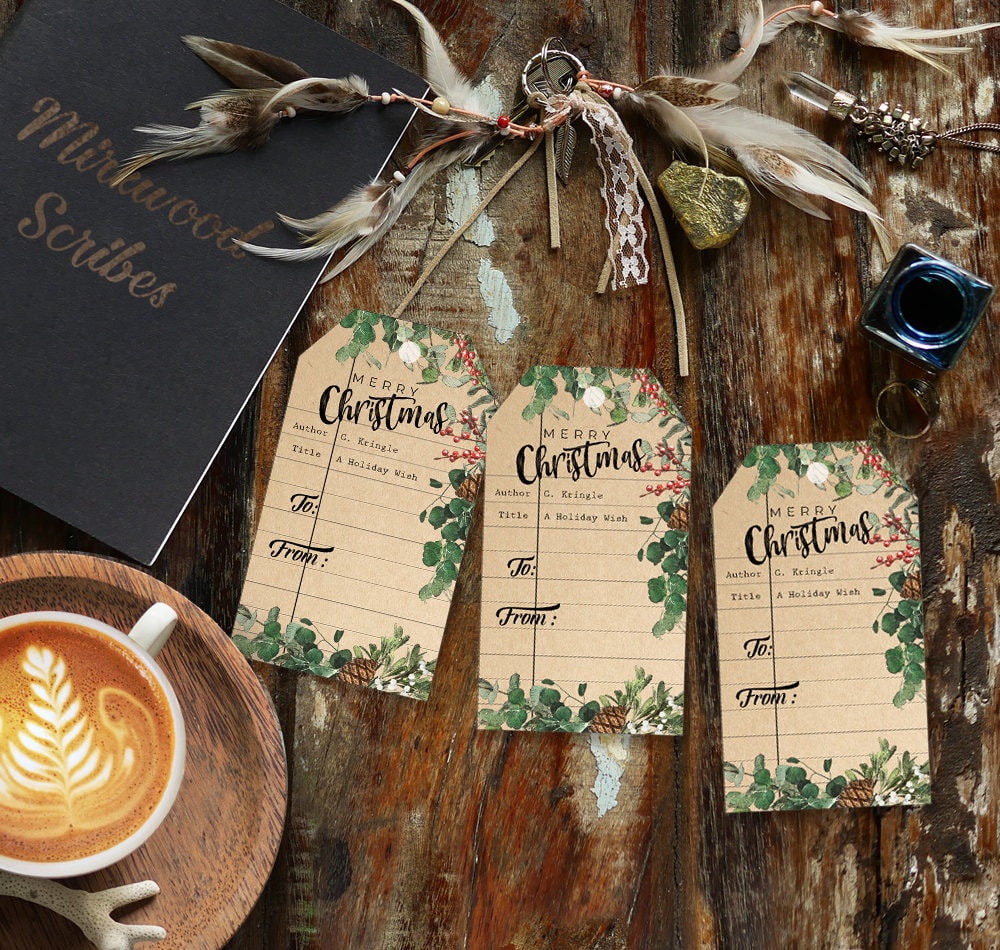 Printable Library Card Holiday Gift Tags