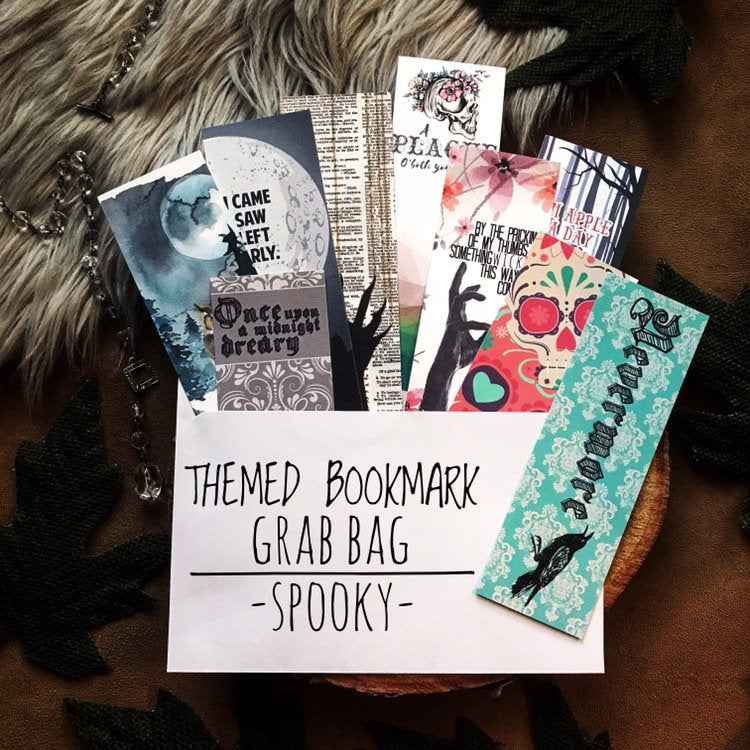 Deluxe Bookmark Grab Bag, 9 Themed Laminated Bookmarks, Blind Bag Reader Surprise Gift