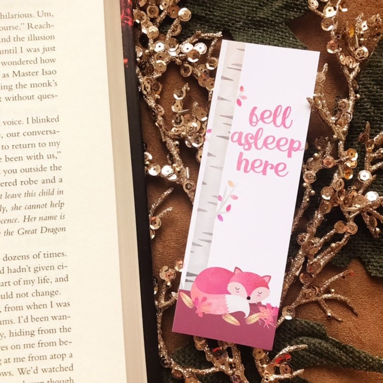 Fall Fox Watercolor Bookmark