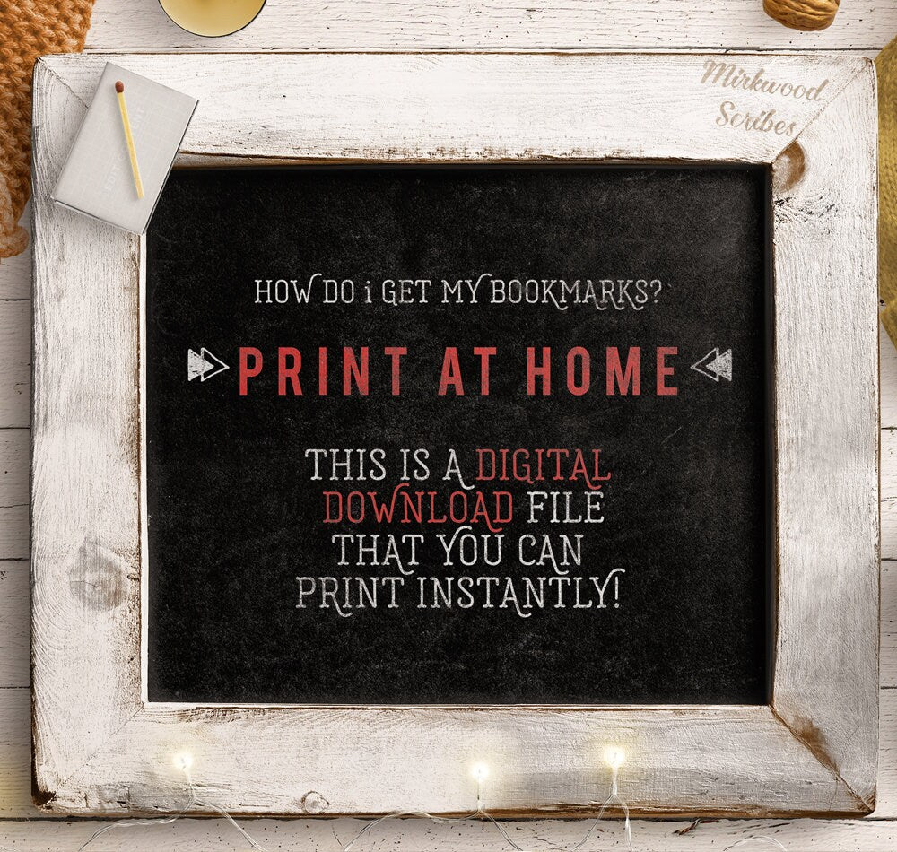 Printable Dark Fairy Tale Bookmarks Set