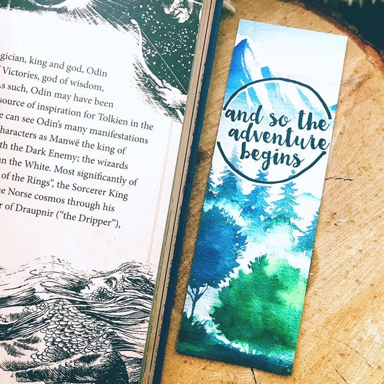 Watercolor Mountains Adventure Bookmark