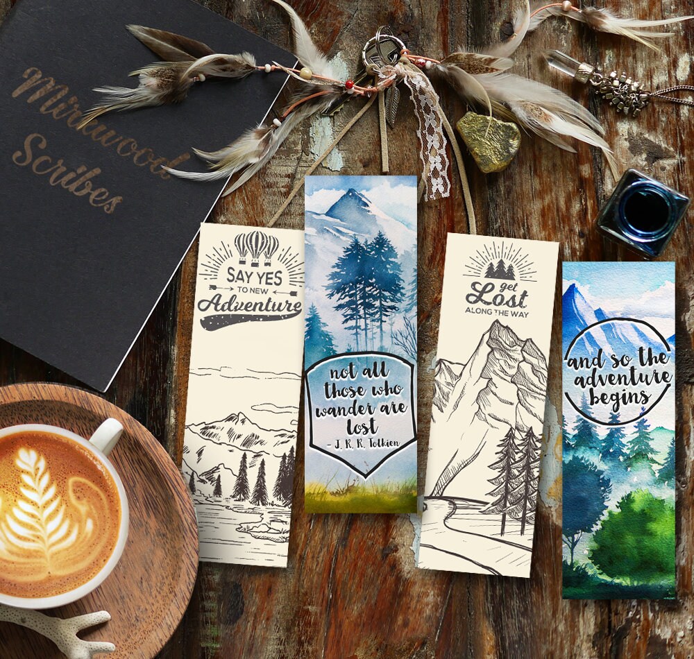Watercolor Mountains Adventure Bookmark