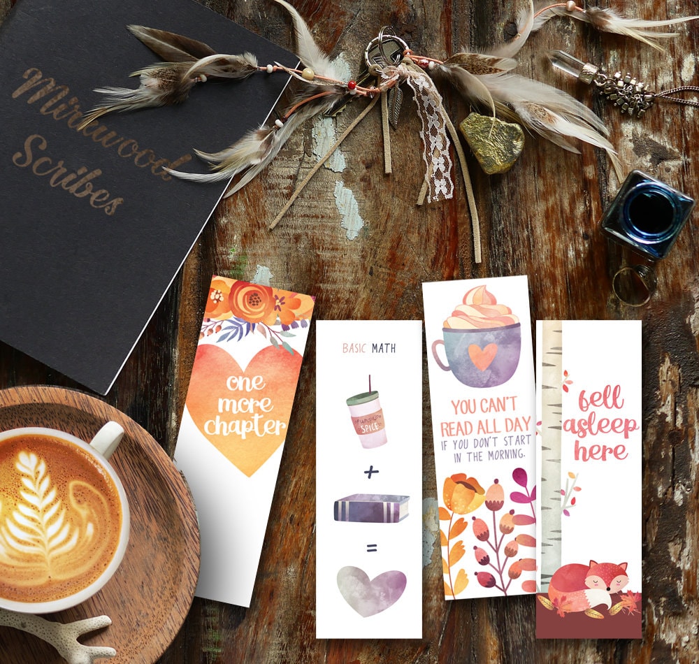 Fall Fox Watercolor Bookmark