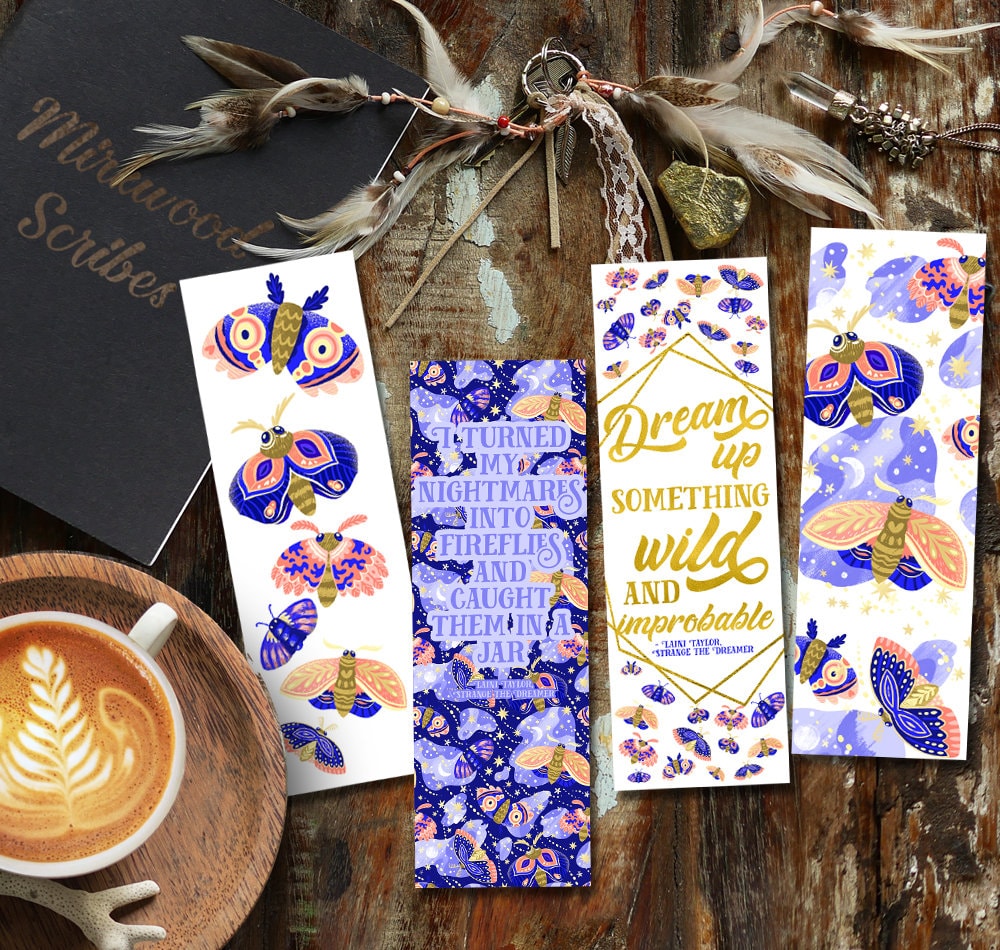 Blue Moth Bookmark