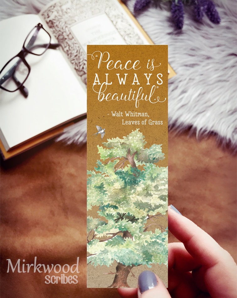 Leaves of Grass Quote Bookmark, Walt Whitman