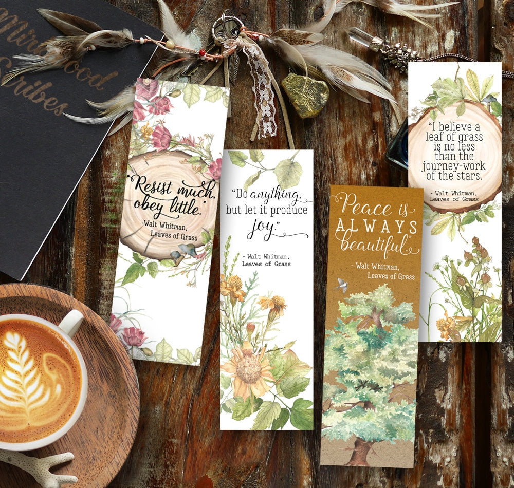 Leaves of Grass Quote Bookmark, Walt Whitman
