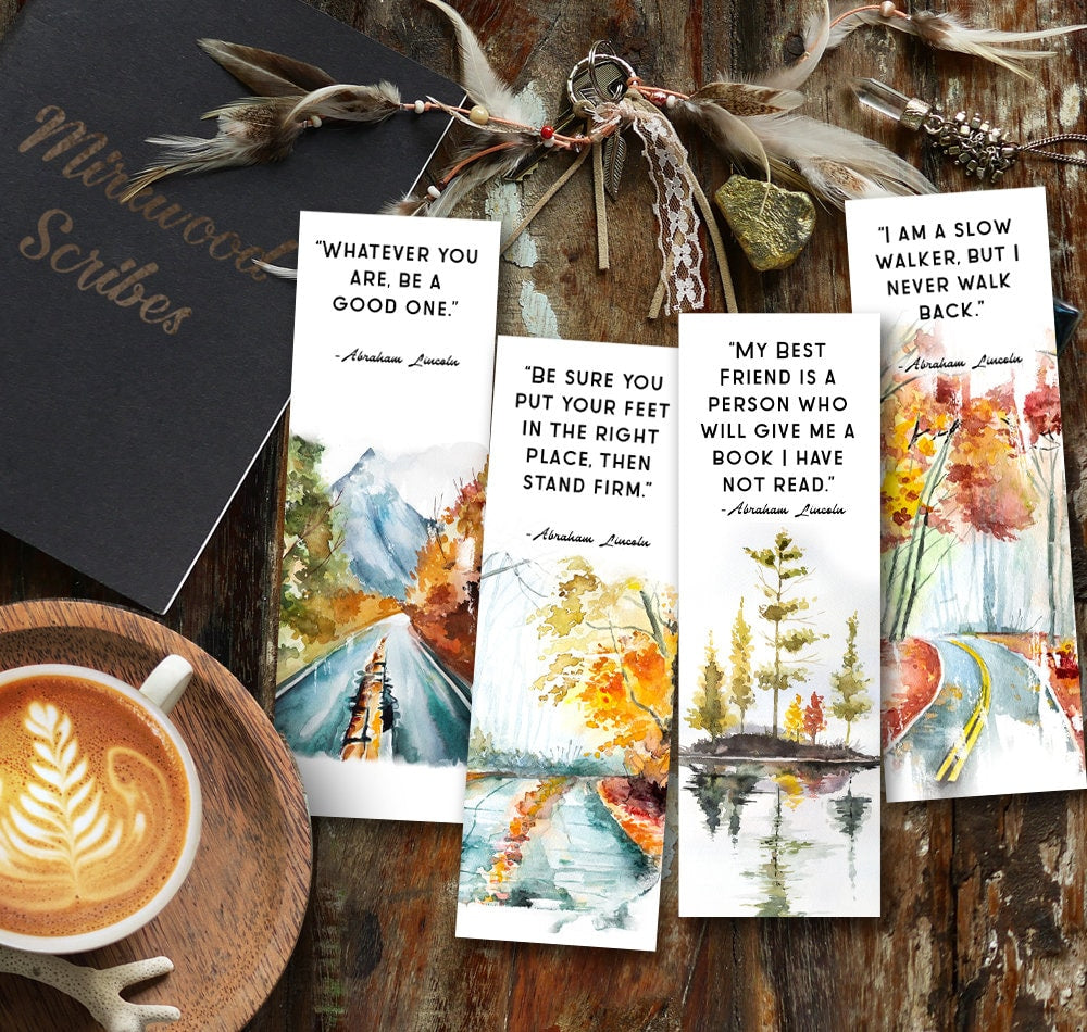 Fall Themed Abraham Lincoln Quote Bookmark