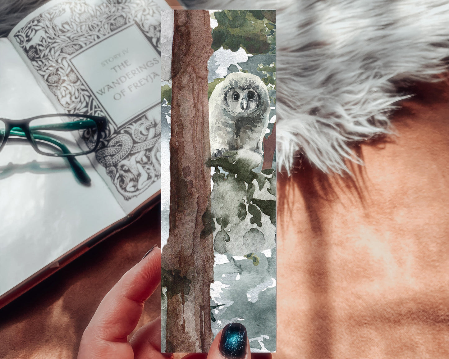 Baby Owl Watercolor Bookmark