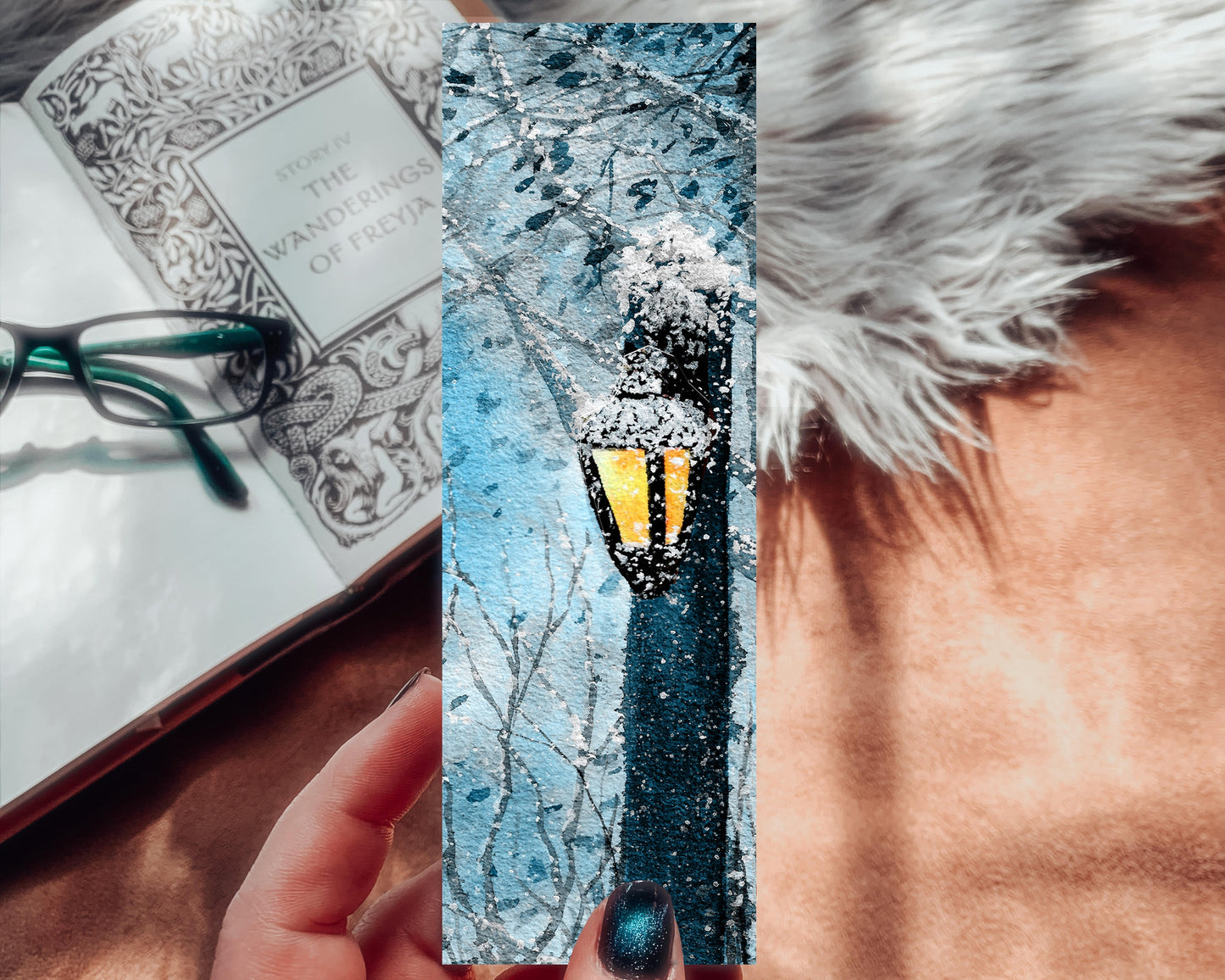 Watercolor Winter Lantern Bookmark