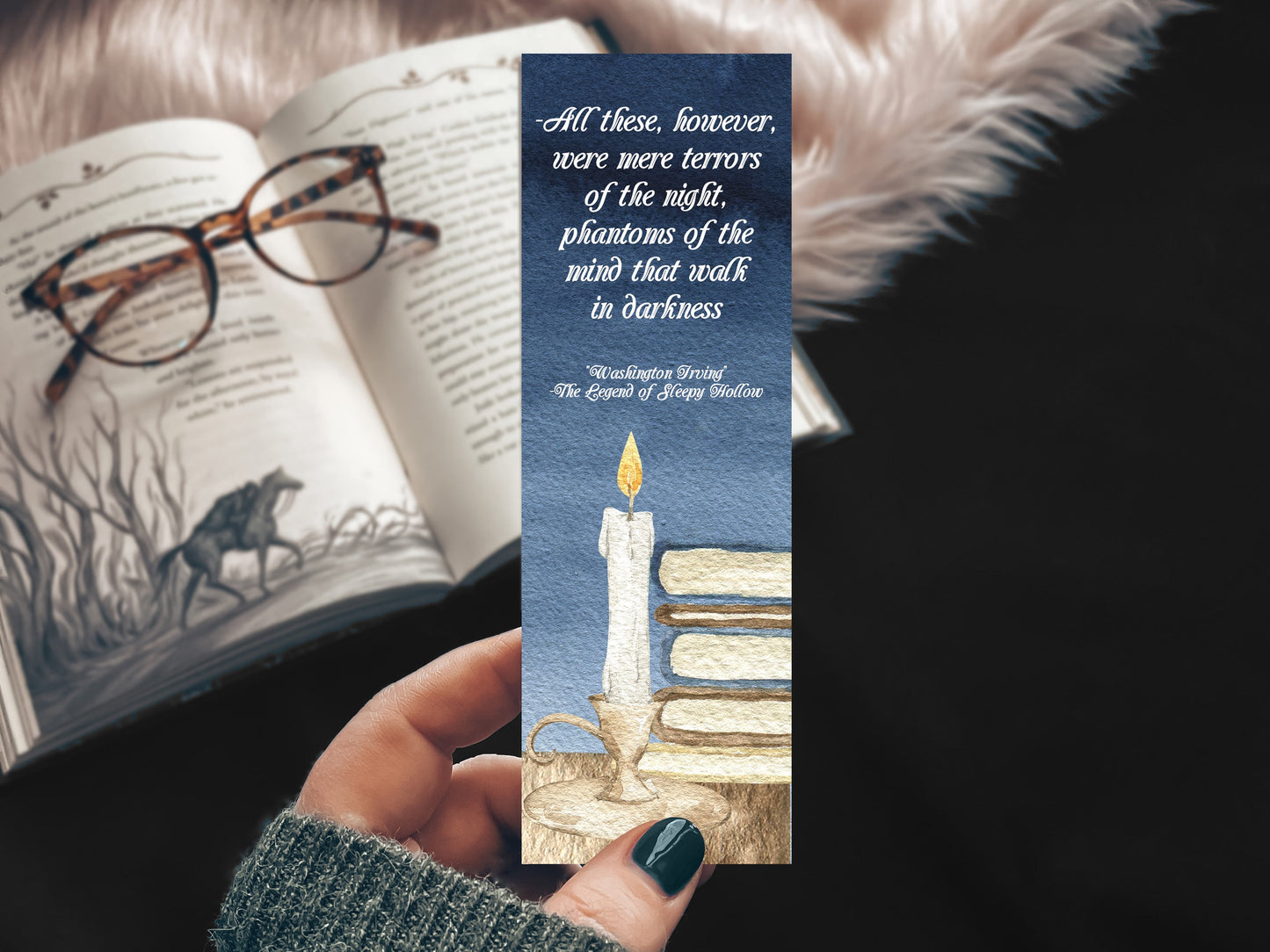 The Legend of Sleepy Hollow Watercolor Bookmark