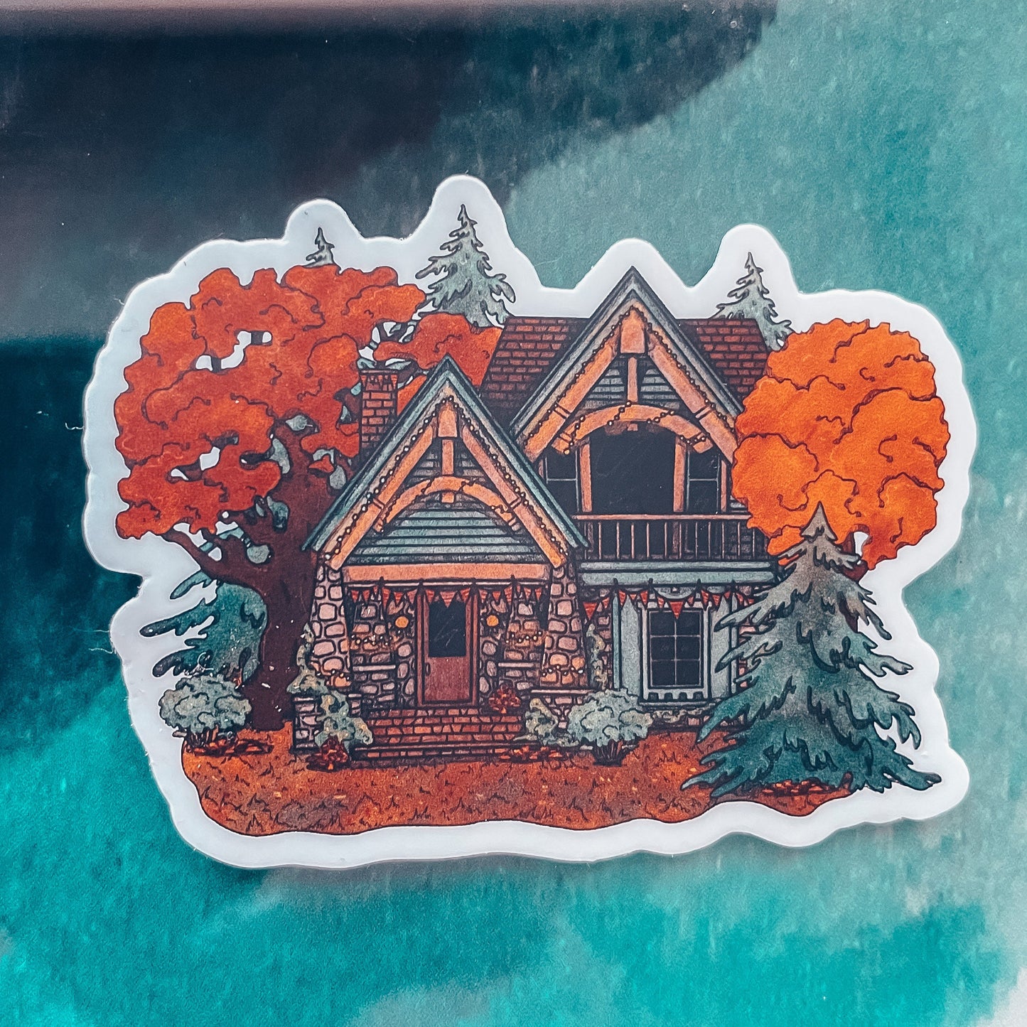 Cozy Fall Cottagecore Storybook Sticker