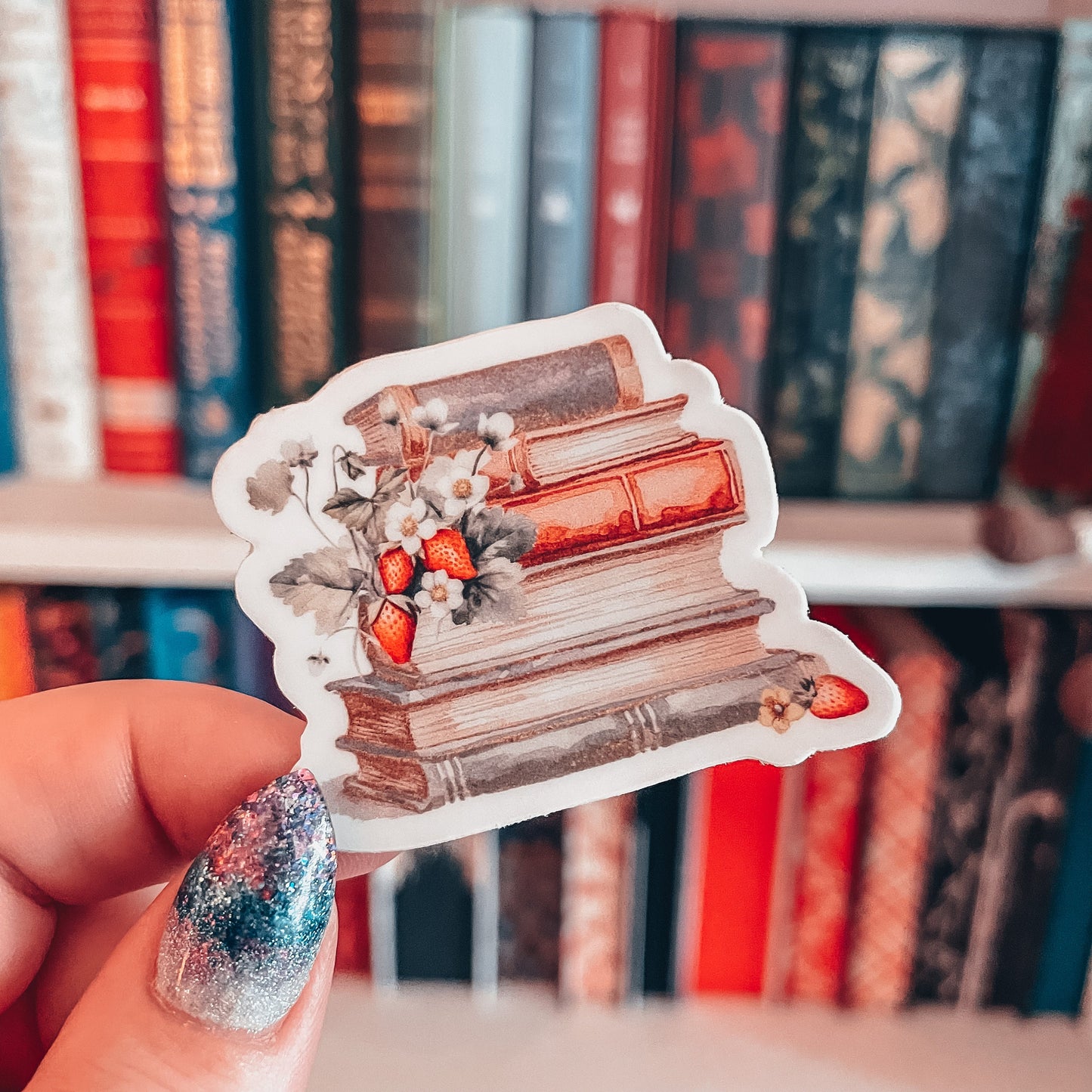 Summer Bookstack Watercolor Vinyl Sticker