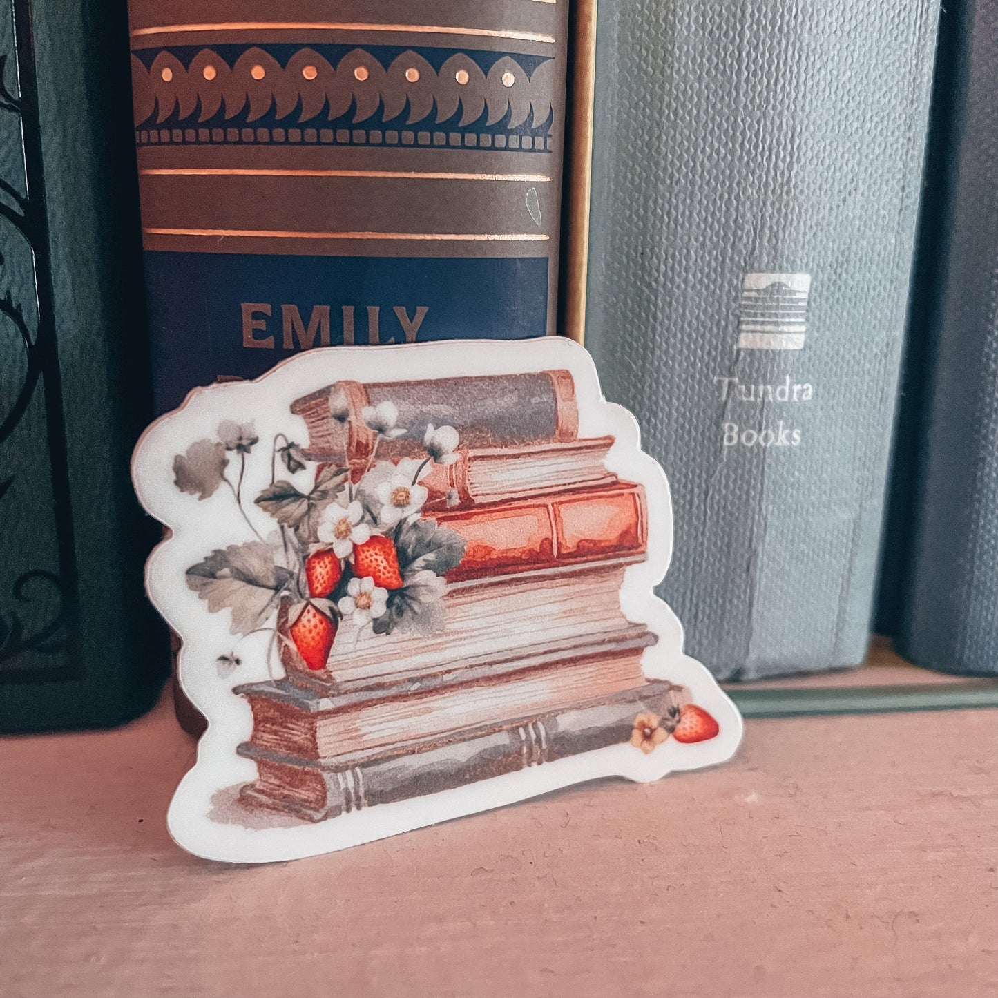 Summer Bookstack Watercolor Vinyl Sticker
