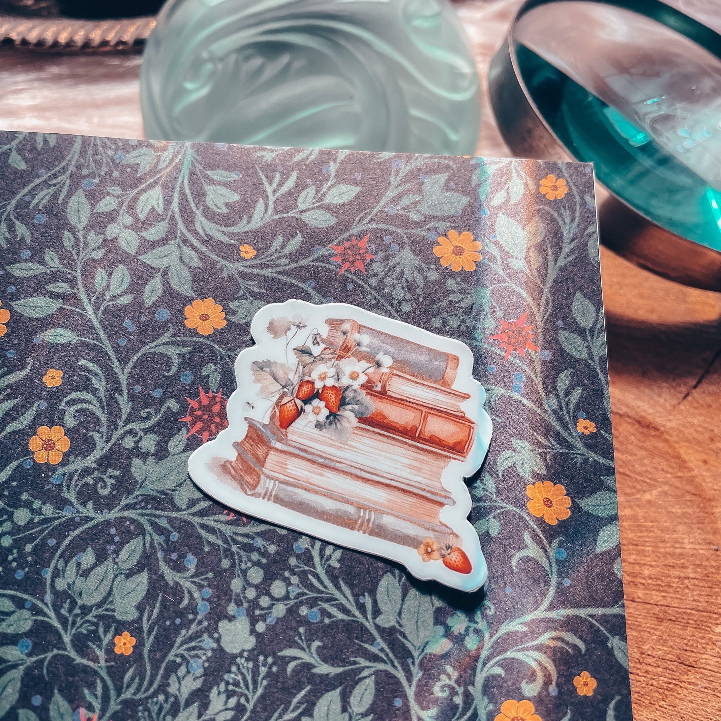 Summer Bookstack Watercolor Vinyl Sticker