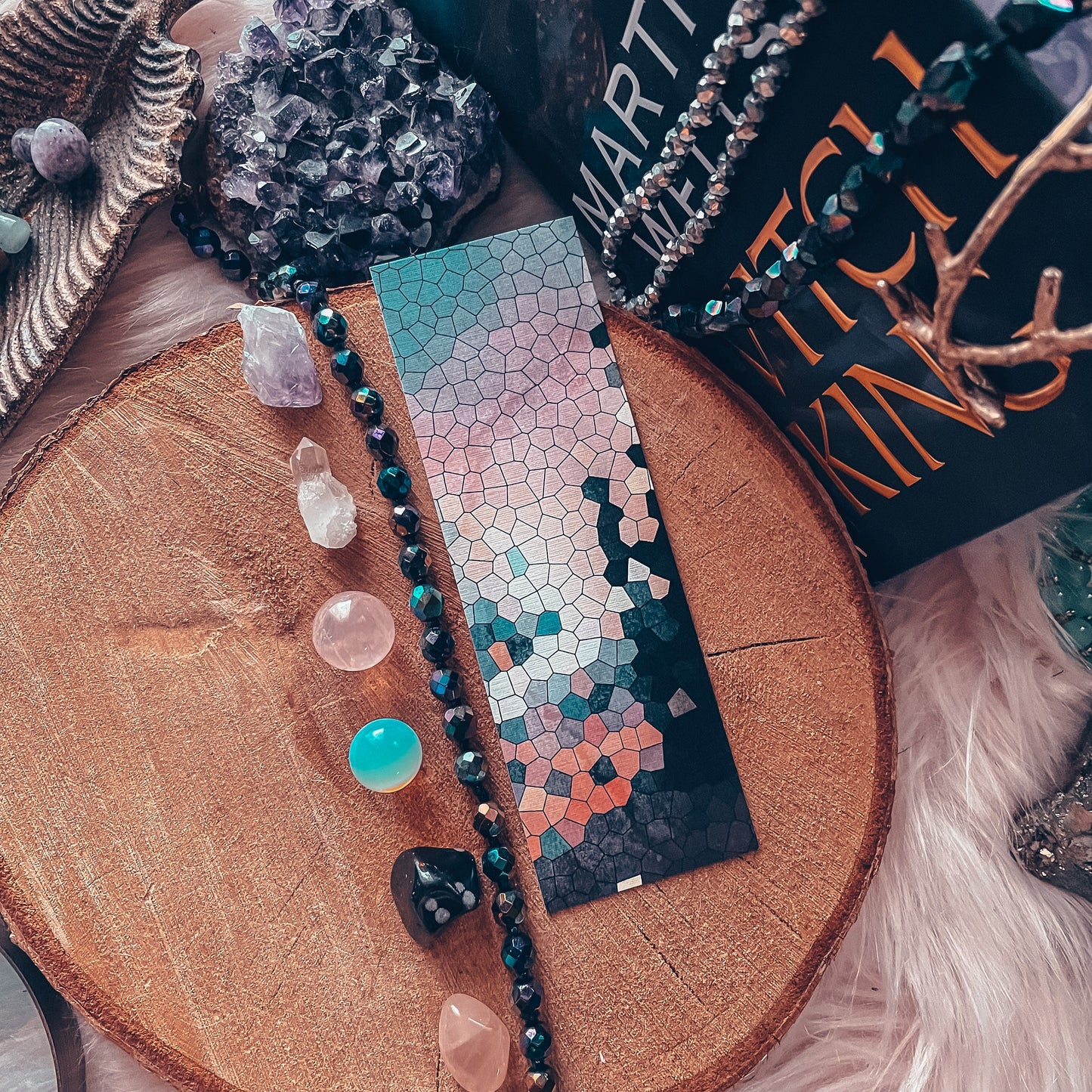 Stained Glass Mosaic Watercolor Bookmark