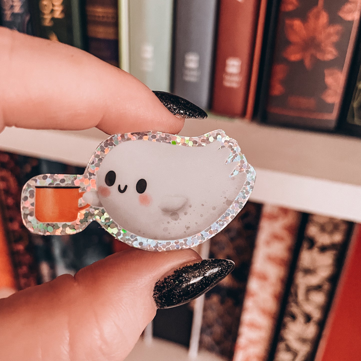 Glitter Ghost Watercolor Vinyl Sticker