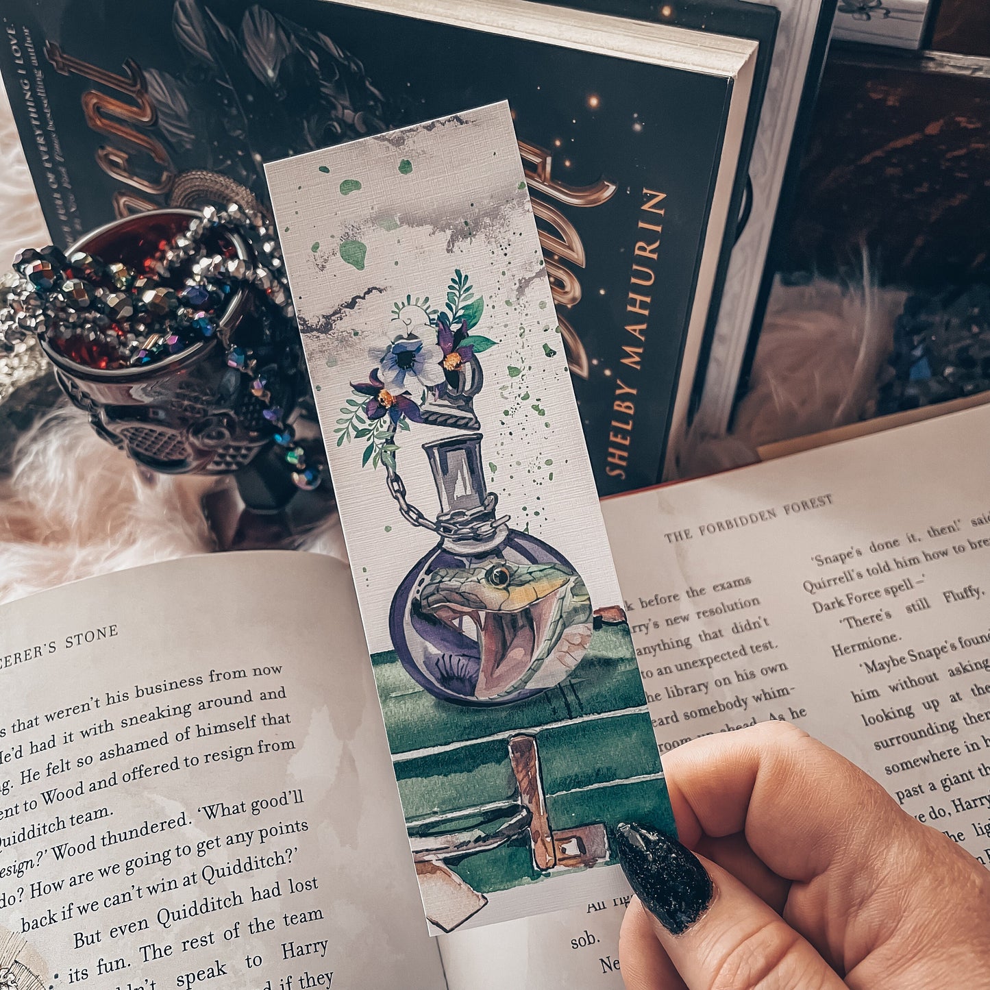 Snake Potion Watercolor Bookmark