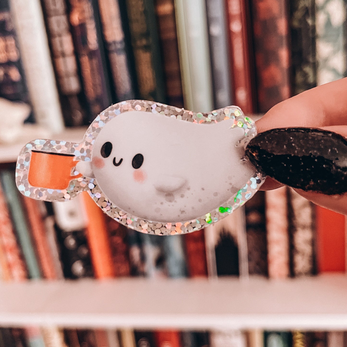 Glitter Ghost Watercolor Vinyl Sticker