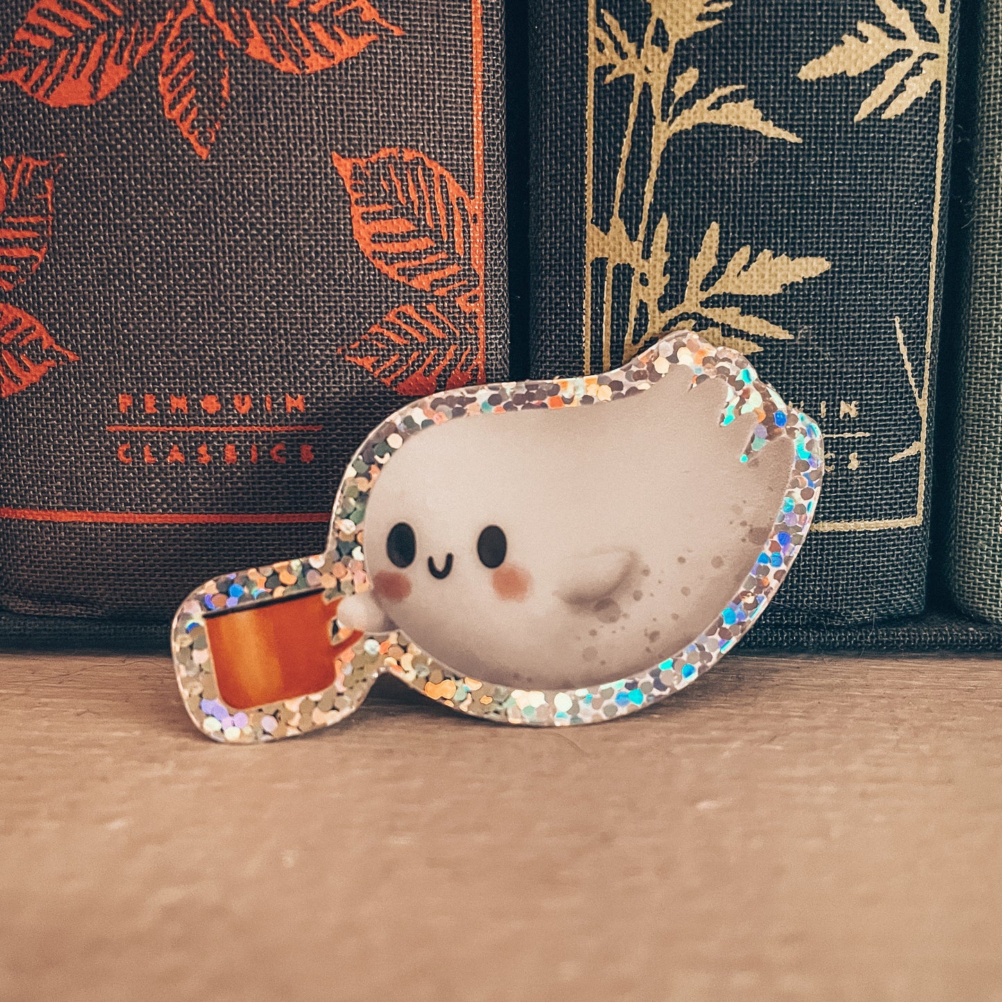 Glitter Ghost Watercolor Vinyl Sticker