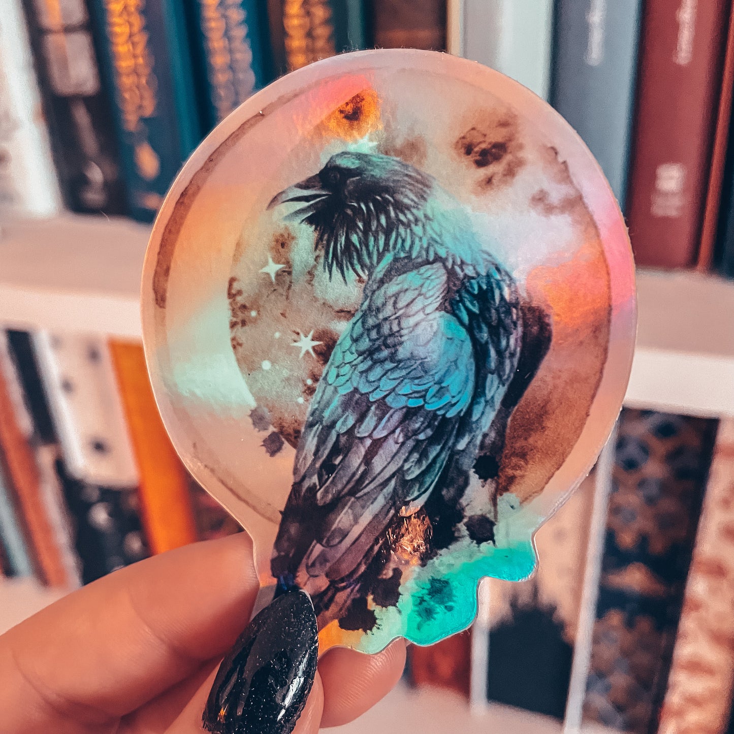 Holographic Raven Vinyl Sticker