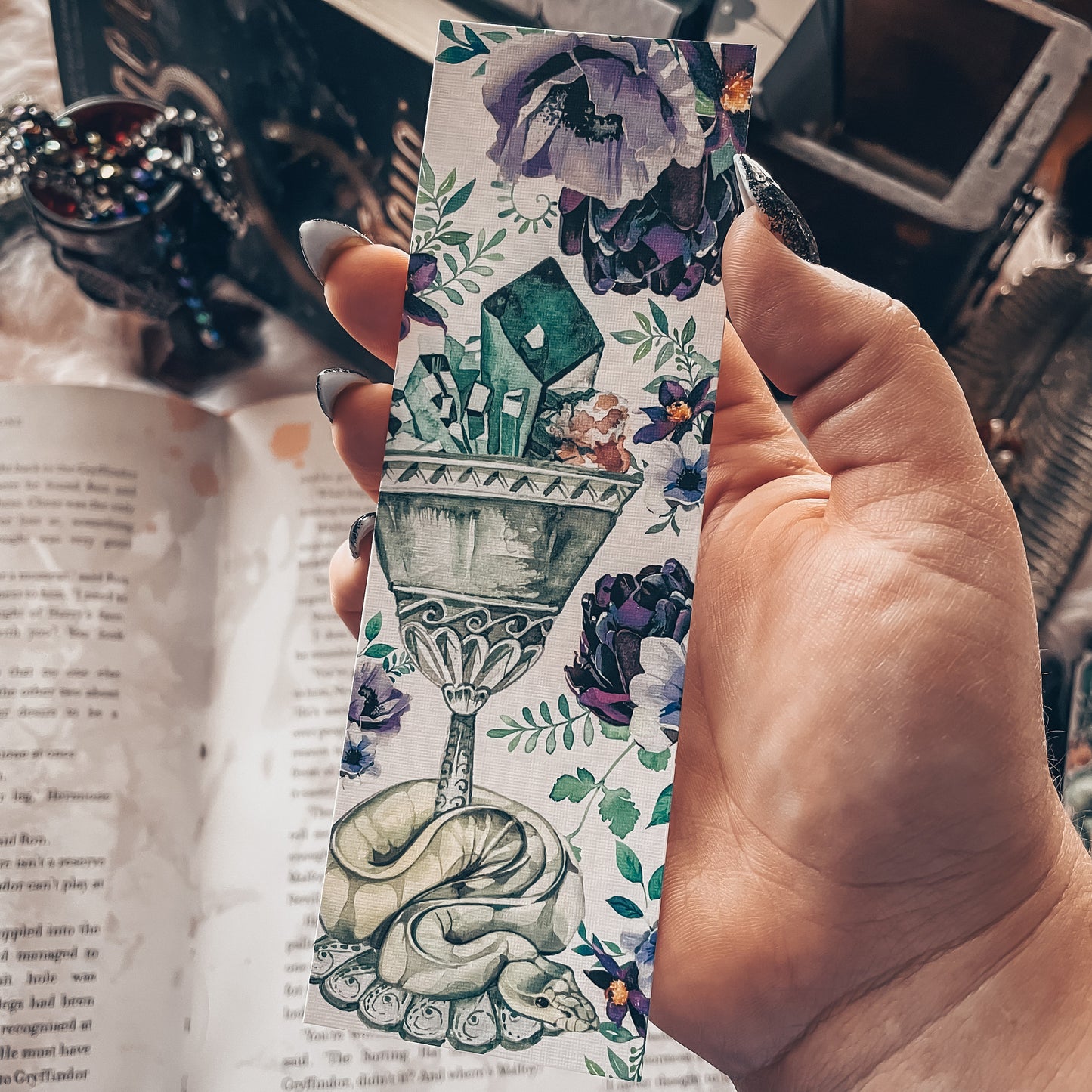 Snake Goblet Watercolor Bookmark