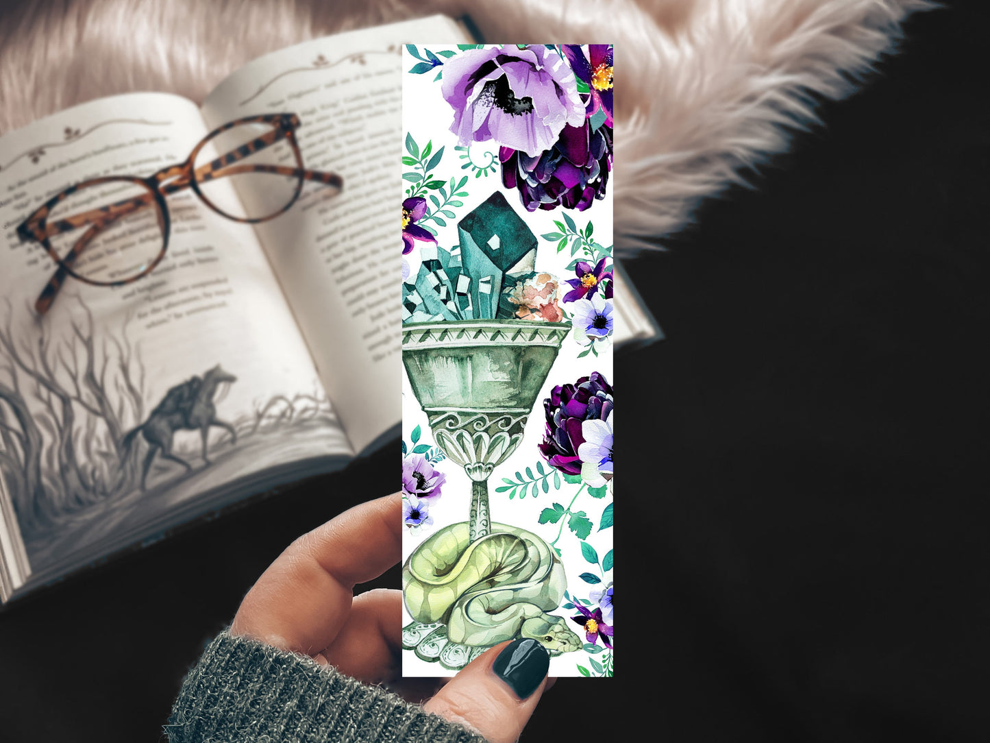Snake Goblet Watercolor Bookmark
