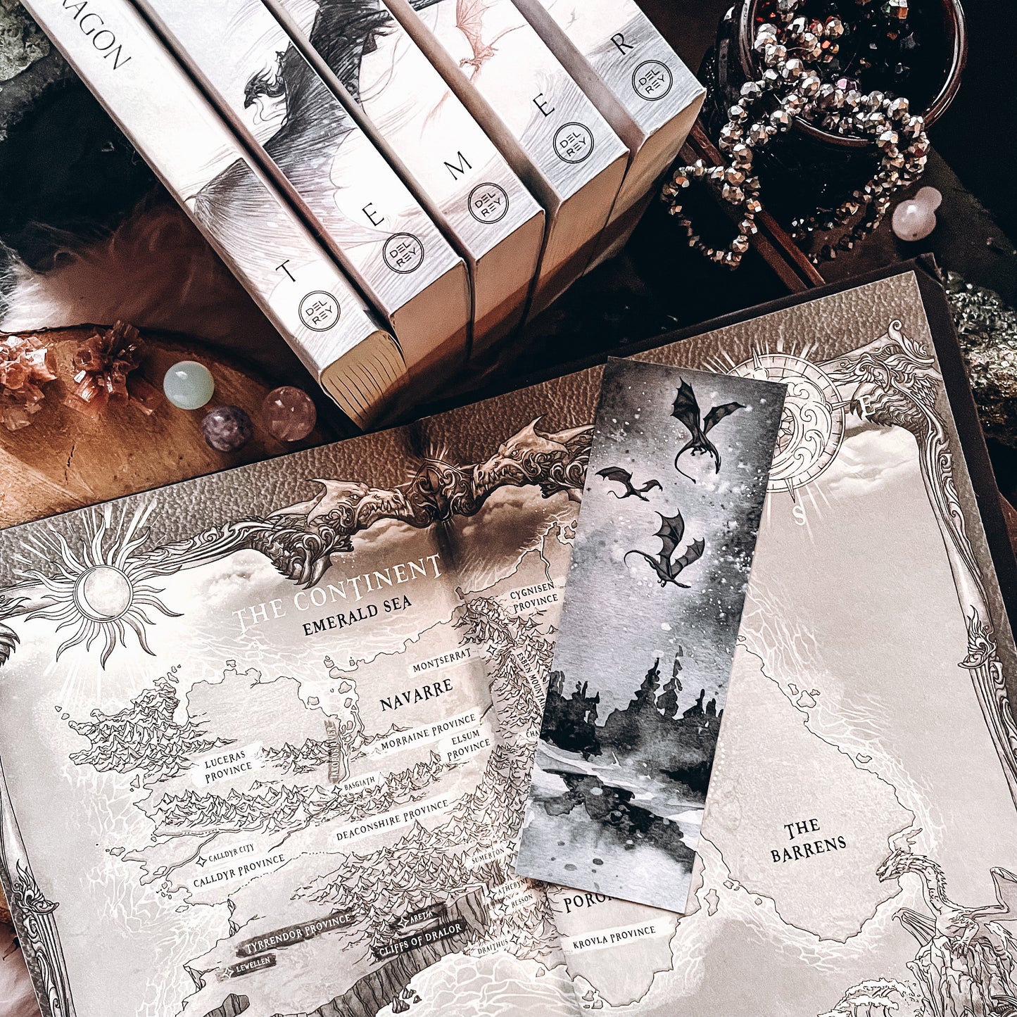 Epic Dragon Trio Watercolor Bookmark