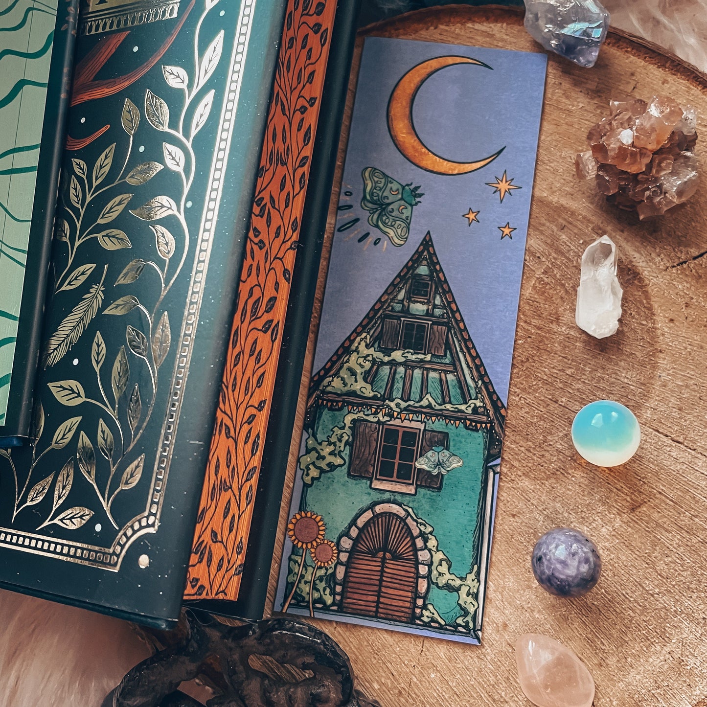 Lunar Moth Cottagecore Bookmark