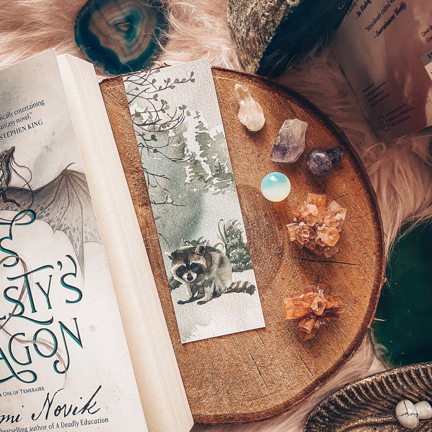 Woodland Baby Raccoon Watercolor Bookmark
