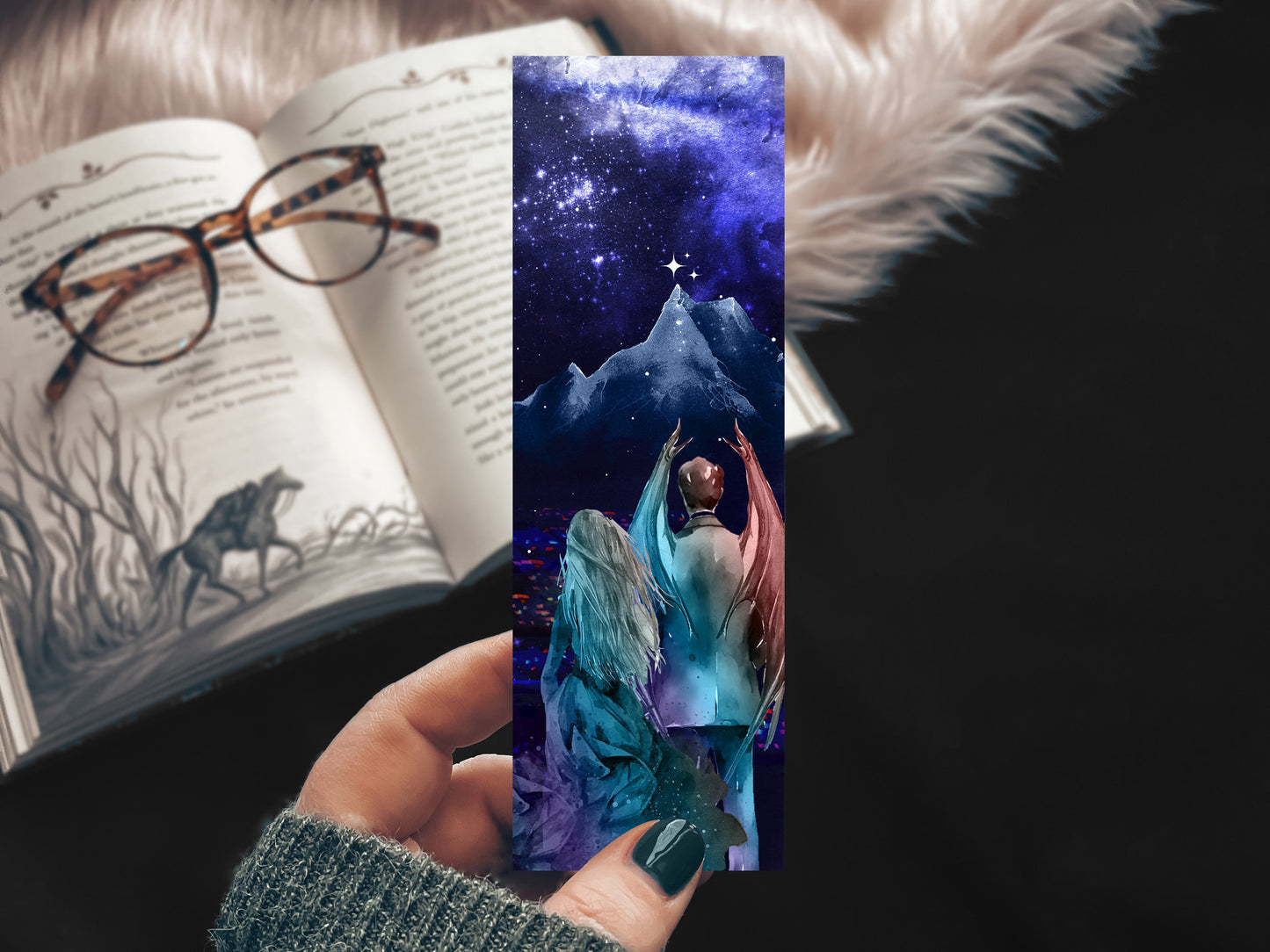 ACOTAR Velaris Watercolor Bookmark, Feyre and Rhysand