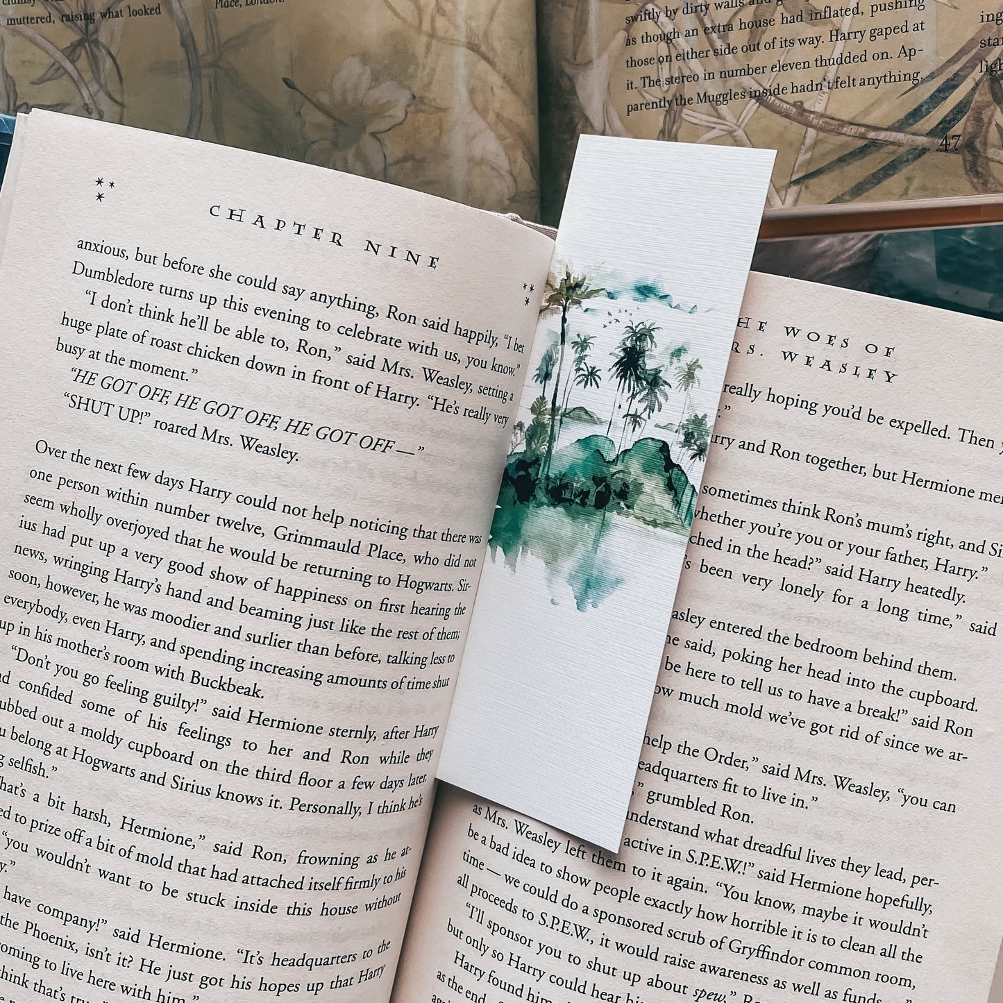 Tropical Island Watercolor Bookmark