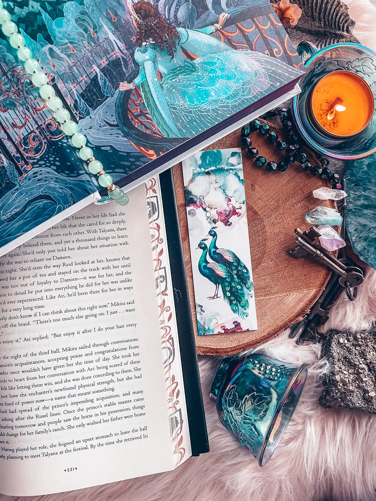 Peacock Watercolor Bookmark