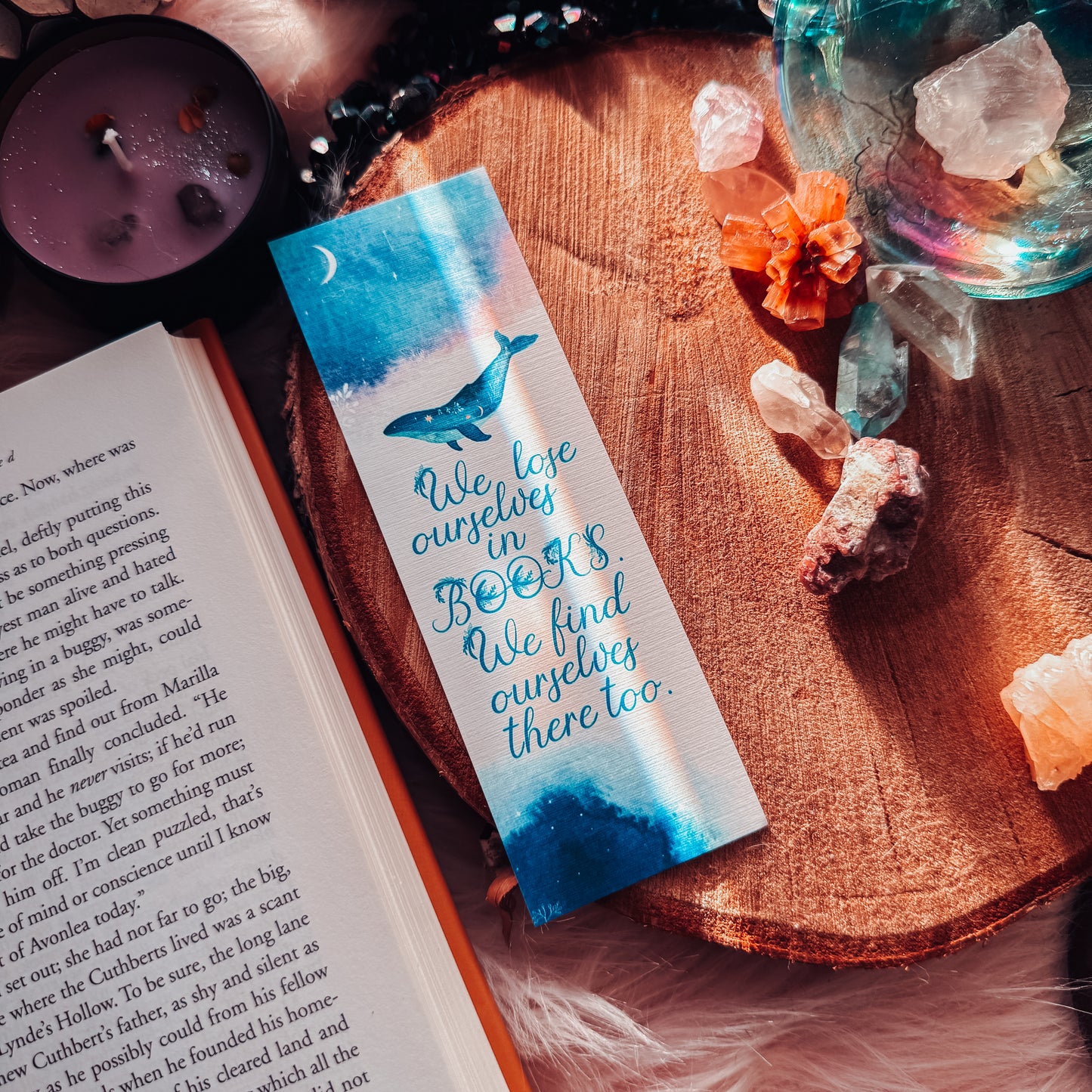Watercolor Galaxy Whale Bookmark