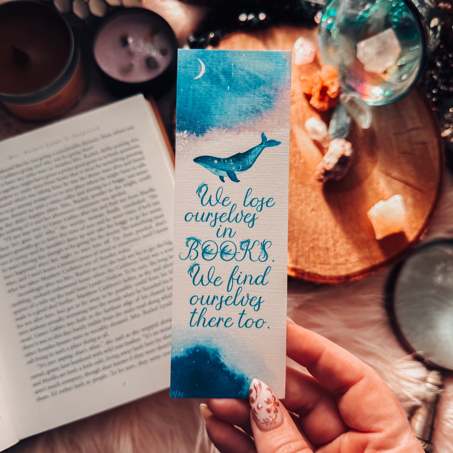 Watercolor Galaxy Whale Bookmark