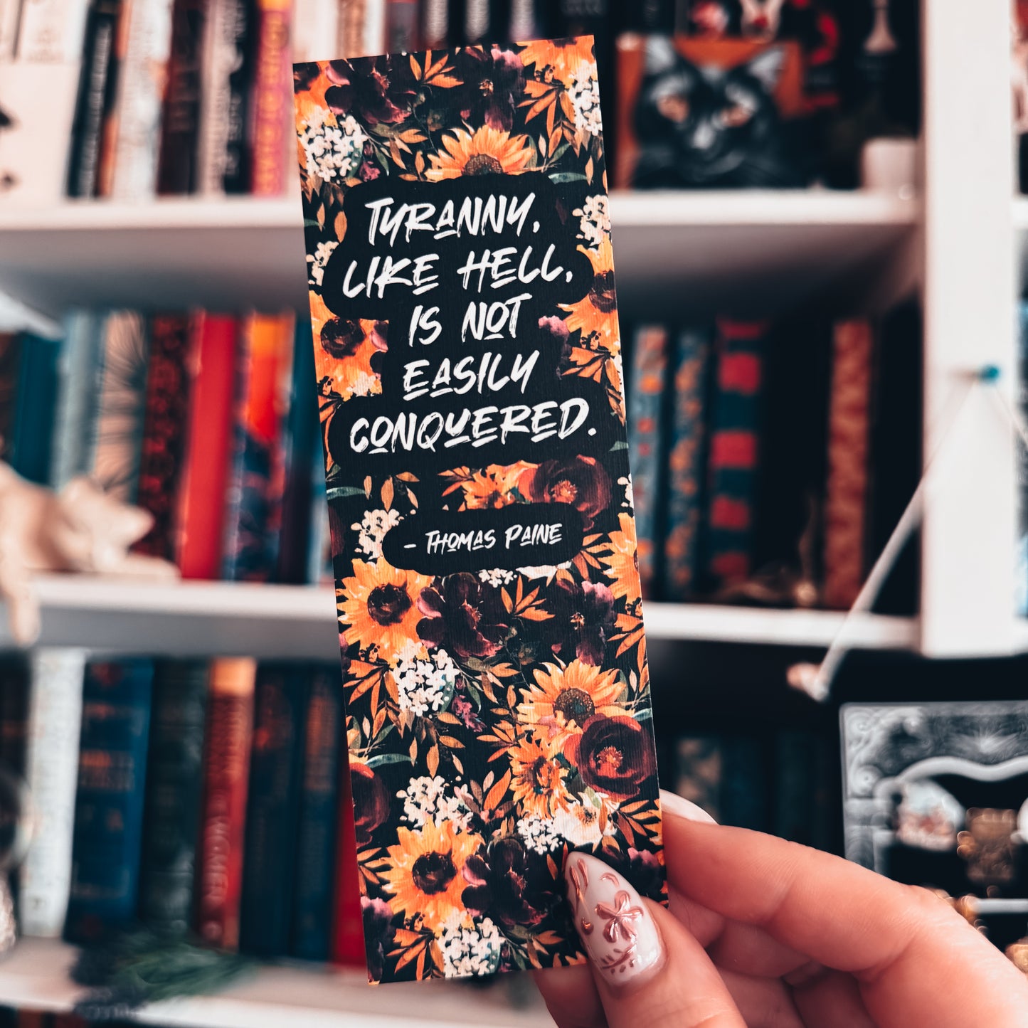 Thomas Paine Sunflower Bookmark — Revolutionary Quote Gift for Readers & History Lovers