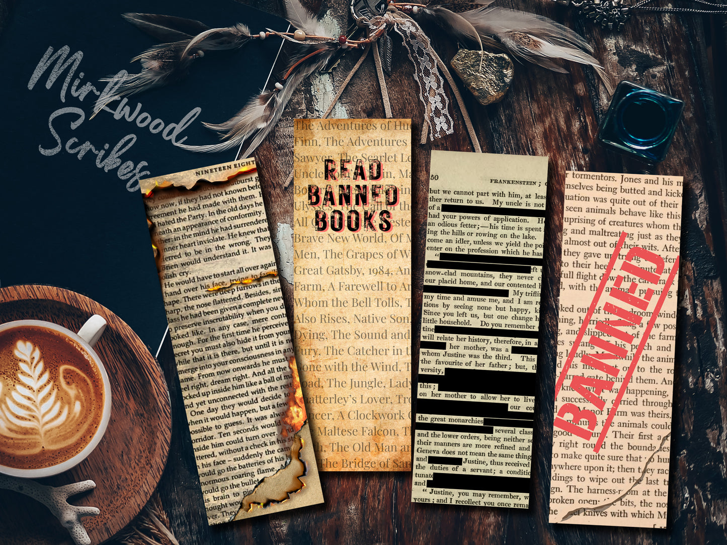 Read Banned Books Handmade Bookmark