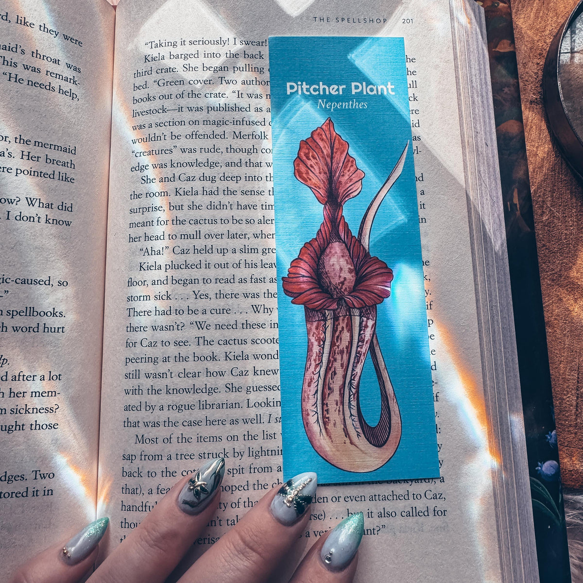 Pitcher Plant Handmade Bookmark, Carnivorous Plant Watercolor Gift for Reader, Exotic Plant Parent Set of Bookmarks