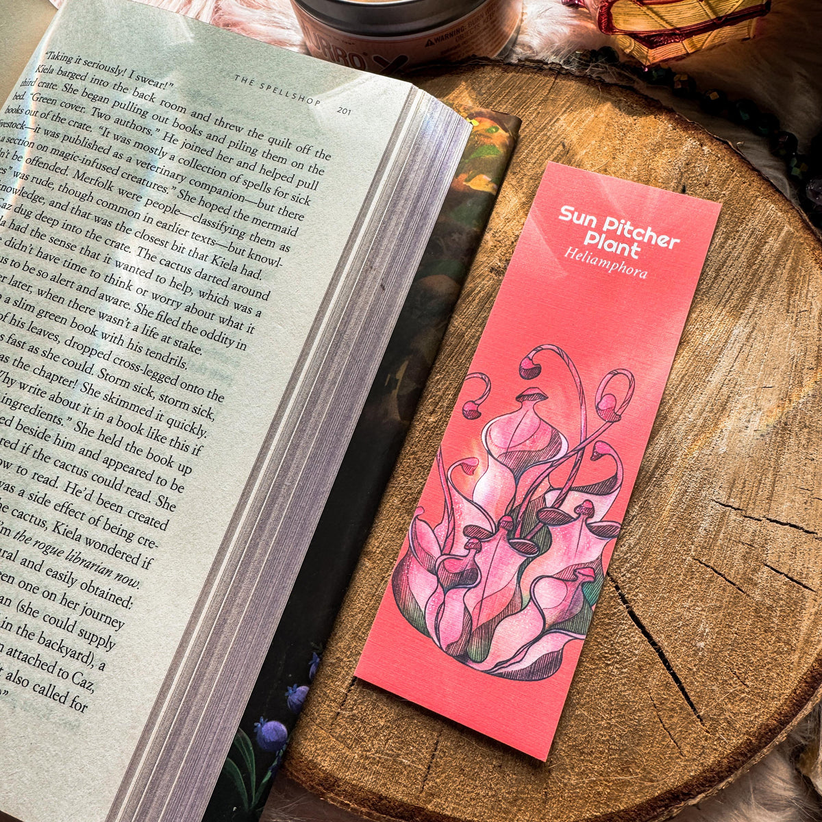 Sun Pitcher Handmade Bookmark, Carnivorous Plant Watercolor Gift for Reader, Exotic Plant Parent Set of Bookmarks