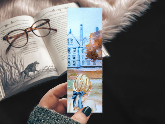Dark Academia Watercolor Bookmark, Back to School Book Lover Gift, Gothic Cottagecore Reading Accessory, Library Aesthetic