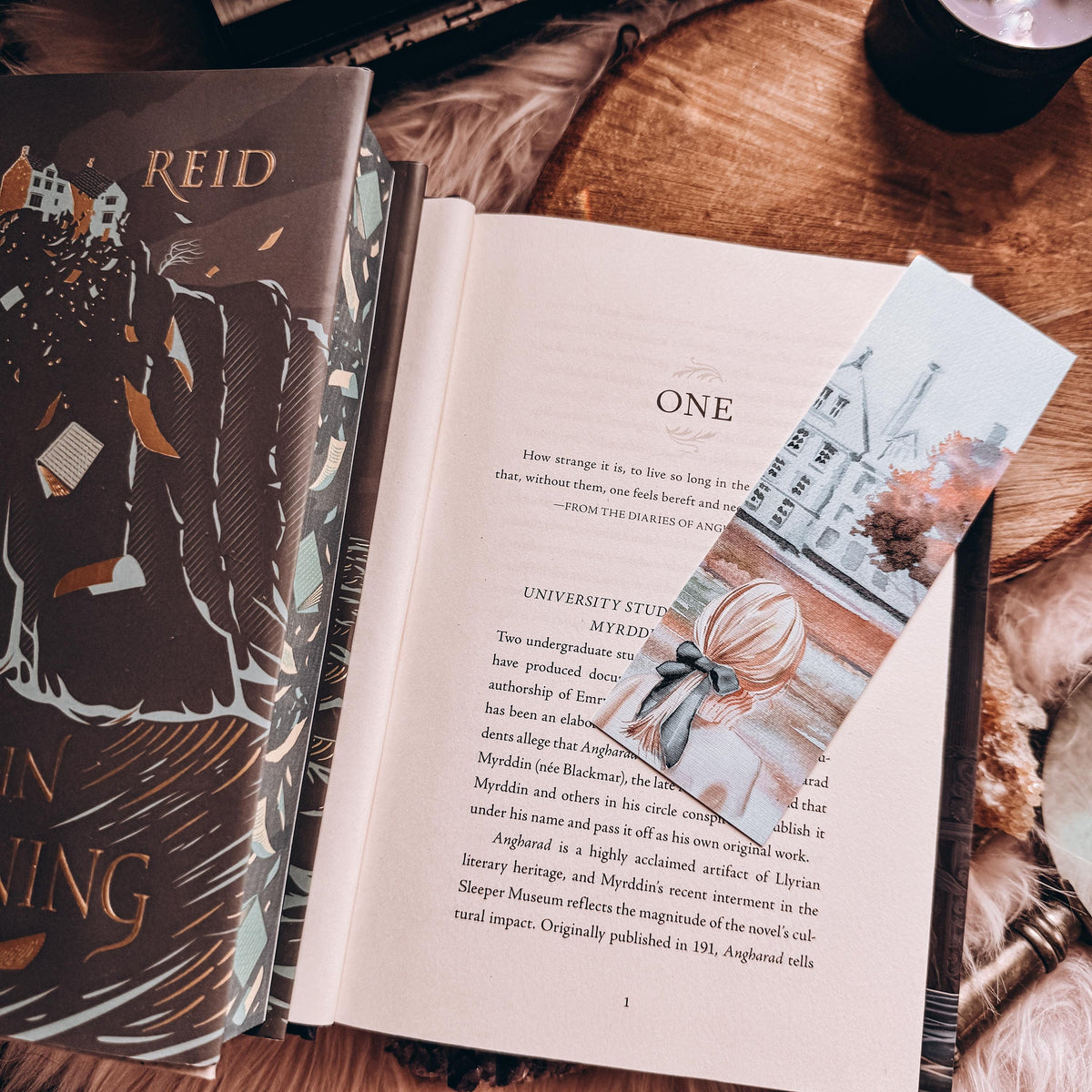 Dark Academia Watercolor Bookmark, Back to School Book Lover Gift, Gothic Cottagecore Reading Accessory, Library Aesthetic
