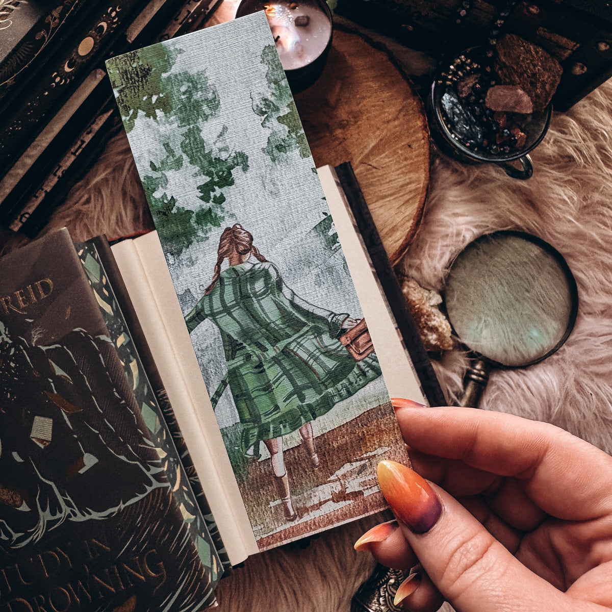 Dark Academia Set of 4 Printable Bookmarks, Watercolor Back to School Cottagecore Bookmark Set