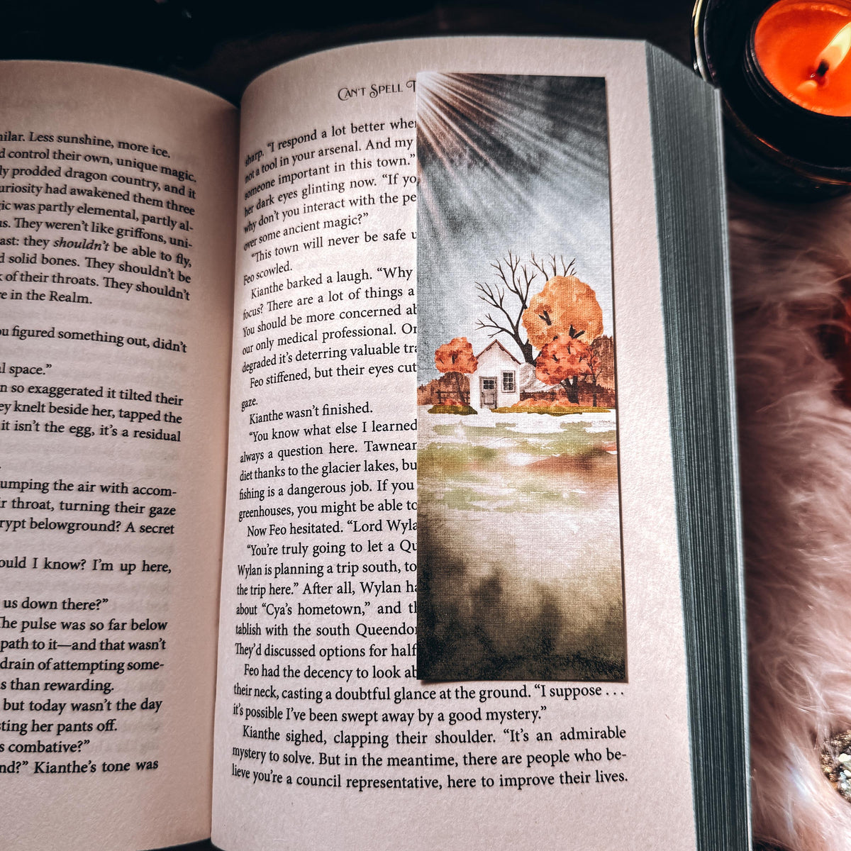 Fall Landscape Cozy Bookmark, Book Lover Gift for Cozy Season Book Club