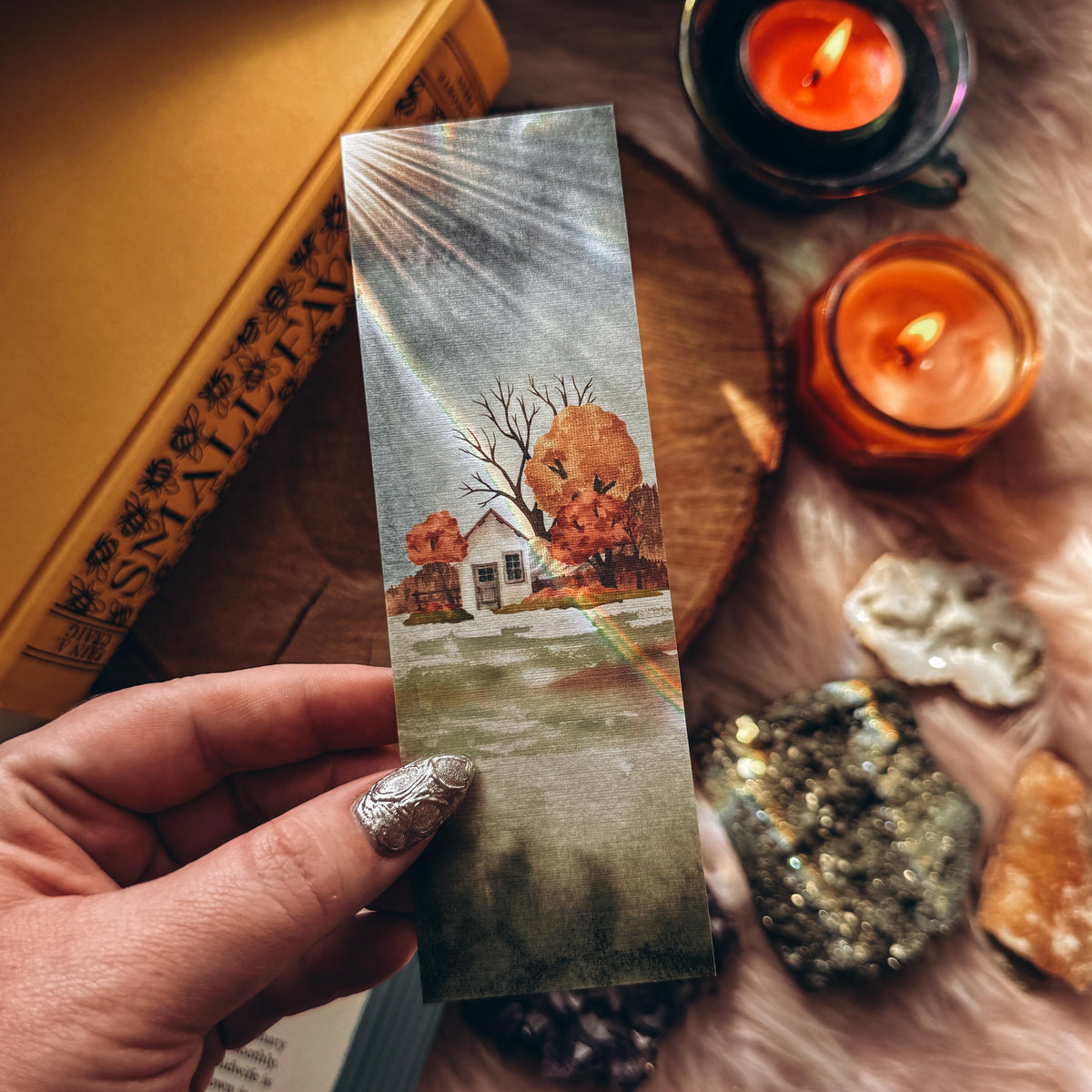 Fall Landscape Cozy Bookmark, Book Lover Gift for Cozy Season Book Club