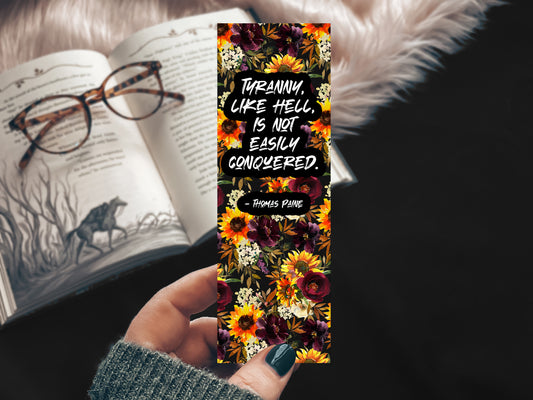 Thomas Paine Sunflower Bookmark — Revolutionary Quote Gift for Readers & History Lovers